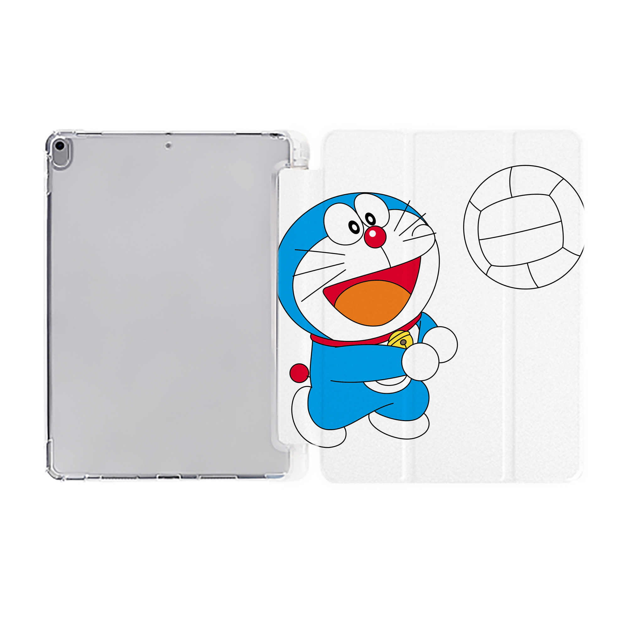 （画像用） ドラえもん Doraemon IPad ケース ペン収納付き 三つ折りスタンド PUレザー×シリコン 対応機種9.5/10.5/10.9インチ
